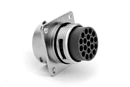 RT001619PNH Receptacle, Square Flange, 19 Position, Male, Shell Size 16. Comparable part no. UT0016-19PH