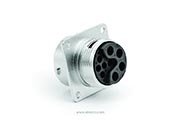 RT00169SNH03 Receptacle, Square Flange, 9 (4+5) Position, Female, Shell Size 16, with Silicone Seal