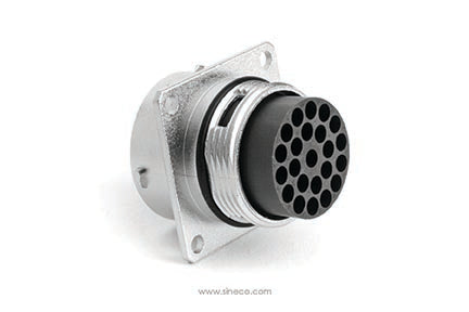 RT001823PNH03 Receptacle, Square Flange, 23 Position, Male, Shell Size 18, with Silicone Seal. Comparable part no. UT001823PH