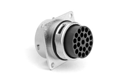 RT001823PNH Receptacle, Square Flange, 23 Position, Male, Shell Size 18. Comparable part no. UT0018-23PH