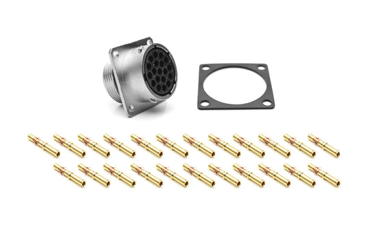 RT001823SKNH03-K Receptacle Kit, Square Flange, 23 Position, Female, Shell Size 18, Silicone Seal, with Machined Gold Contacts, Size 16 (18-16AWG), Gasket, IP69K