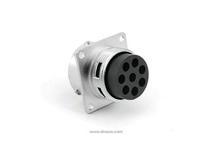 RT00188PNH03 Receptacle, Square Flange, 8 Position, Male, Shell Size 18, with Silicone Seal