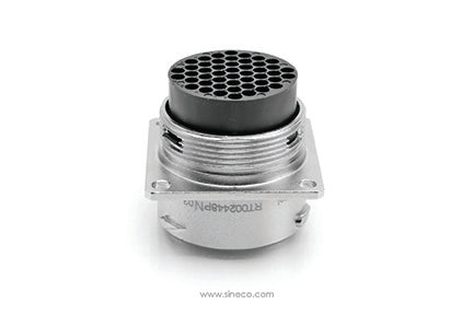 RT002448PNH03 Receptacle, Square Flange, 48 Position, Male, Shell Size 24, with Silicone Seal. Comparable part no. UT002448PH