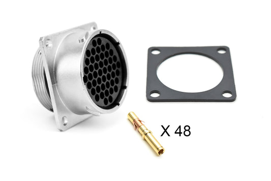 RT002448SNH-K Receptacle Kit, Square Flange, 48 Position, Female, Shell Size 24, with Machined Gold Contacts, Size 16 (18-16AWG), Gasket. Comparable part no. UT002448SH