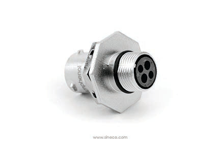 RT07102PNH03 Receptacle, Jam Nut, 4 (2+2) Position, Male, with Silicone Seal