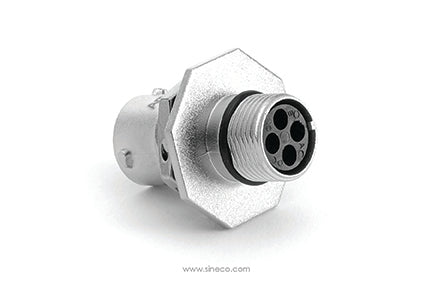 RT07104PNH03 Receptacle, Jam Nut, 4 Position, Male, Shell Size 10, with Silicone Seal. Comparable part no. UT07104PH