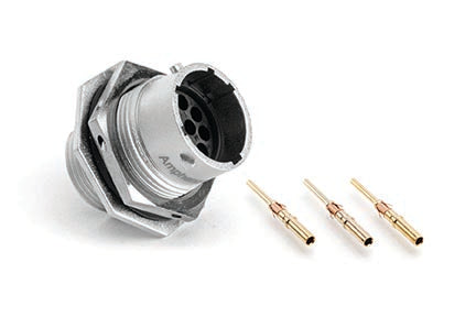RT07104PNH-K Receptacle Kit, Jam Nut, 4 Position, Male, Shell Size 10, with Machined Contacts, Size 16, 18-16AWG. Comparable part no. UT07104PH