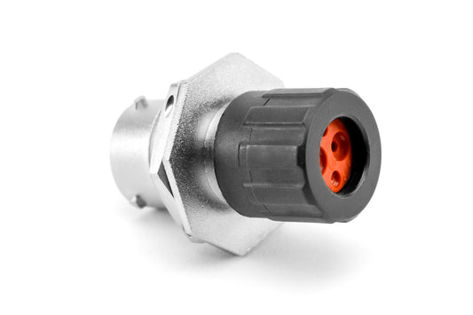 RT07122PNHEC03 4 (2+2) Position Jam Nut Receptacle, Male, Shell Size 12, Silicone Seal, and End Cap with Individual Wire Sealing