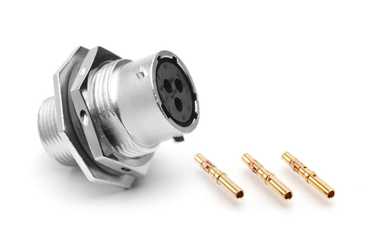 RT07123SNH-K Receptacle Kit, Jam Nut, 3 Position, Female, Shell Size 12, with Machined Contacts, Size 16, 16-18AWG