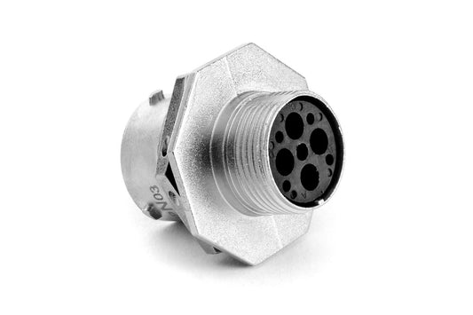 RT07124PNH 4 Position Jam Nut Receptacle, Male, Shell Size 12. Comparable part no. UT07124PH