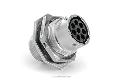 RT07128SNH03 Receptacle, Jam Nut, 8 Position, Female, Shell Size 12, with Silicone Seal. Comparable part no. UT07128SH