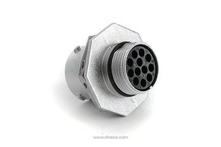RT071412PNH03 Receptacle, Jam Nut, 12 Position, Male, Shell Size 14, with Silicone Seal. Comparable part no. UT071412PH