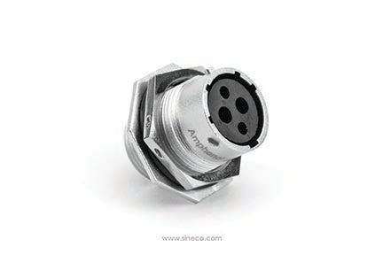 RT07142SNH03 Receptacle, Jam Nut, 4 (2+2) Position, Female, Shell Size 14, with Silicone Seal
