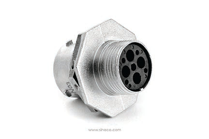 RT07144PNH03 Receptacle, Jam Nut, 4 Position, Male, Shell Size 14, with Silicone Seal