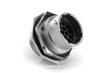 RT071619PNH03 Receptacle, Jam Nut, 19 Position, Male, Shell Size 16, with Silicone Seal. Comparable part no. UT071619PH