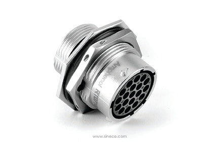 RT071619SNH03 Receptacle, Jam Nut, 19 Position, Female, Shell Size 16, with Silicone Seal. Comparable part no. UT071619SH