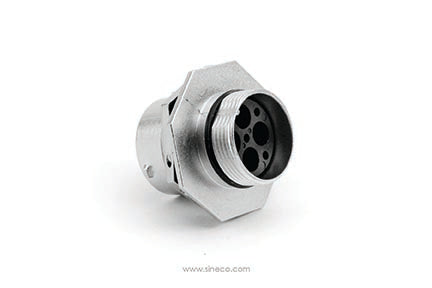 RT07164PNH03 Receptacle, Jam Nut, 4 Position, Male, Shell Size 16, with Silicone Seal