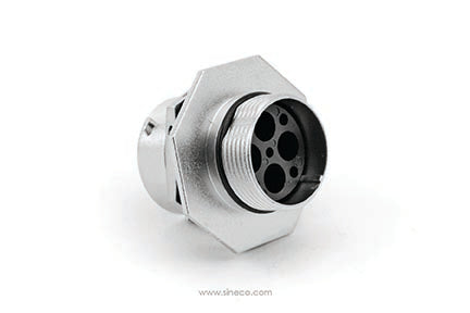 RT07164SNH03 Receptacle, Jam Nut, 4 Position, Female, Shell Size 16, with Silicone Seal