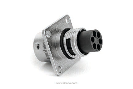 RT0W0106PNH03 Receptacle, Square Flange, 6 Position, Male, Shell Size 10, with Silicone Seal. Comparable part no. UT0W0106PH