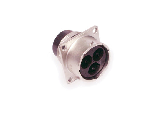 RTHP0203PNH-10C Receptacle, Square Flange, 3 Position, Male, RADSOK® Technology, High Amperage, Shell Size 20, Crimp Termination
