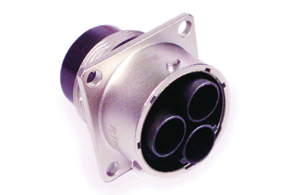 RTHP0203SNH-16C Receptacle, Square Flange, 3 Position, Female, Radsok® High Amperage Technology, Shell Size 20, Crimp Termination