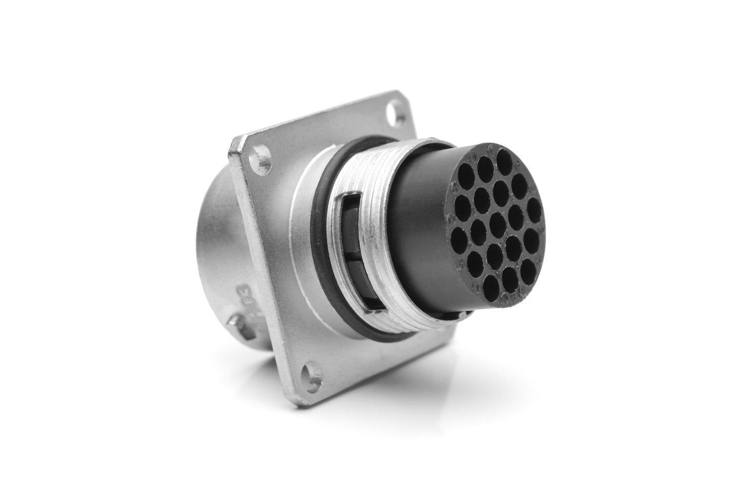 RT0W01419PKNH03 Receptacle, Square Flange, 19 Position, Male, Shell Size 14, with Silicone Seal, IP69K