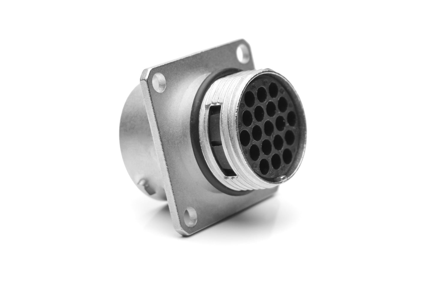 RT0W01419SKNH03 Receptacle, Square Flange, 19 Position, Female, Shell Size 14, Silicone Seal, IP69K