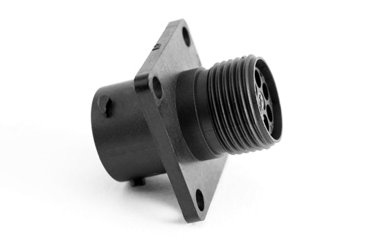 RTS010N3W3S03 Receptacle, Square Flange, 6 (3+3) Position, Female, Shell Size 10, with Silicone Seal. Comparable part no. UTS0103W3S