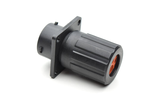 RTS012N2PHEC03 Receptacle, Square Flange, 4 (2+2) Position, Male, Shell Size 12, Silicone Seal, and End Cap with Individual Wire Sealing