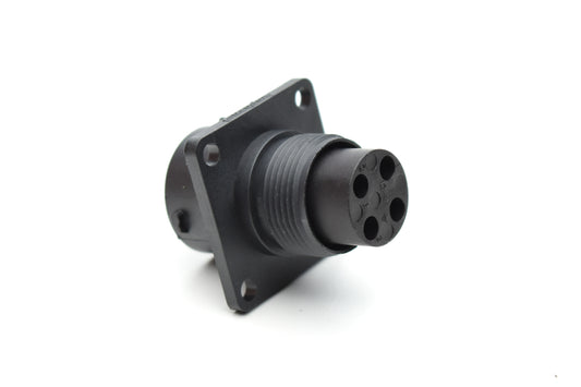 RTS012N4P03 Receptacle, Square Flange, 4 Position, Male, Shell Size 12, with Silicone Seal. Comparable part no. UTS0124P