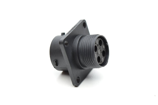 RTS012N4S03 Receptacle, Square Flange, 4 Position, Female, Shell Size 12, with Silicone Seal. Comparable part no. UTS0124S