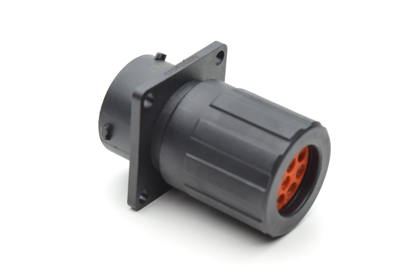 RTS014N12PHEC03 Receptacle, Square Flange, 12 Position, Male, Shell Size 14, Silicone Seal, and End Cap with Individual Wire Sealing. Comparable part no. UTS0GN1412P