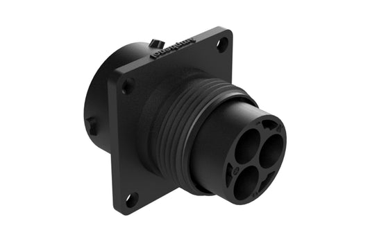 RTS014N3P03 Receptacle, Square Flange, 3 Position, Male, Shell Size 14, with Silicone Seal. Comparable part no. UTS0142G1P