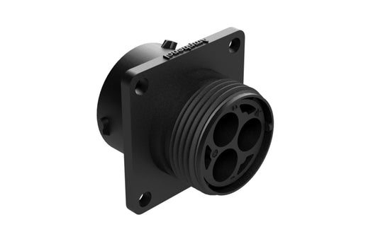 RTS014N3S03 Receptacle, Square Flange, 3 Position, Female, Shell Size 14, with Silicone Seal. Comparable part no. UTS0142G1S