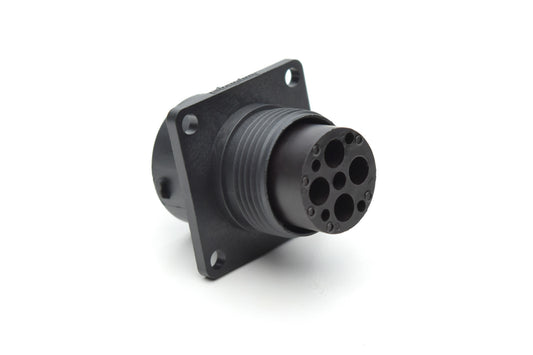 RTS014N4P03 Receptacle, Square Flange, 4 Position, Male, Shell Size 14, Silicone Seal, and End Cap with Individual Wire Sealing