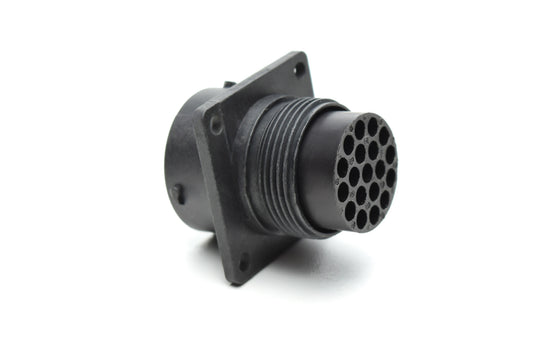 RTS016N19P03 Receptacle, Square Flange, 19 Position, Male, Shell Size 16, Silicone Seal, and End Cap with Individual Wire Sealing