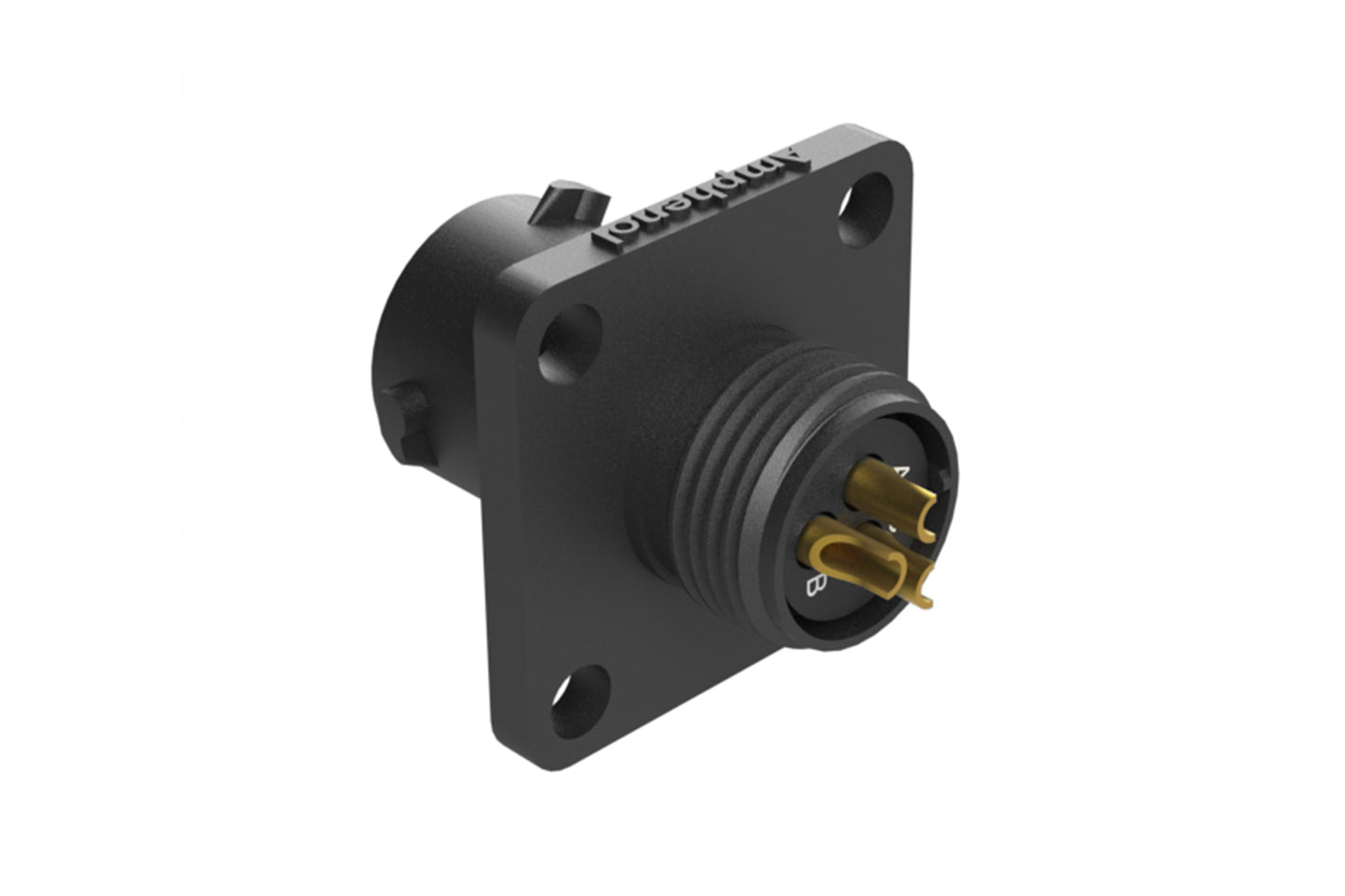 RTS08N3P Receptacle, Square Flange, 3 Position, Male, Shell Size 8, NBR Seal, Contacts Pre-Loaded. Comparable part no. UTS08E3P