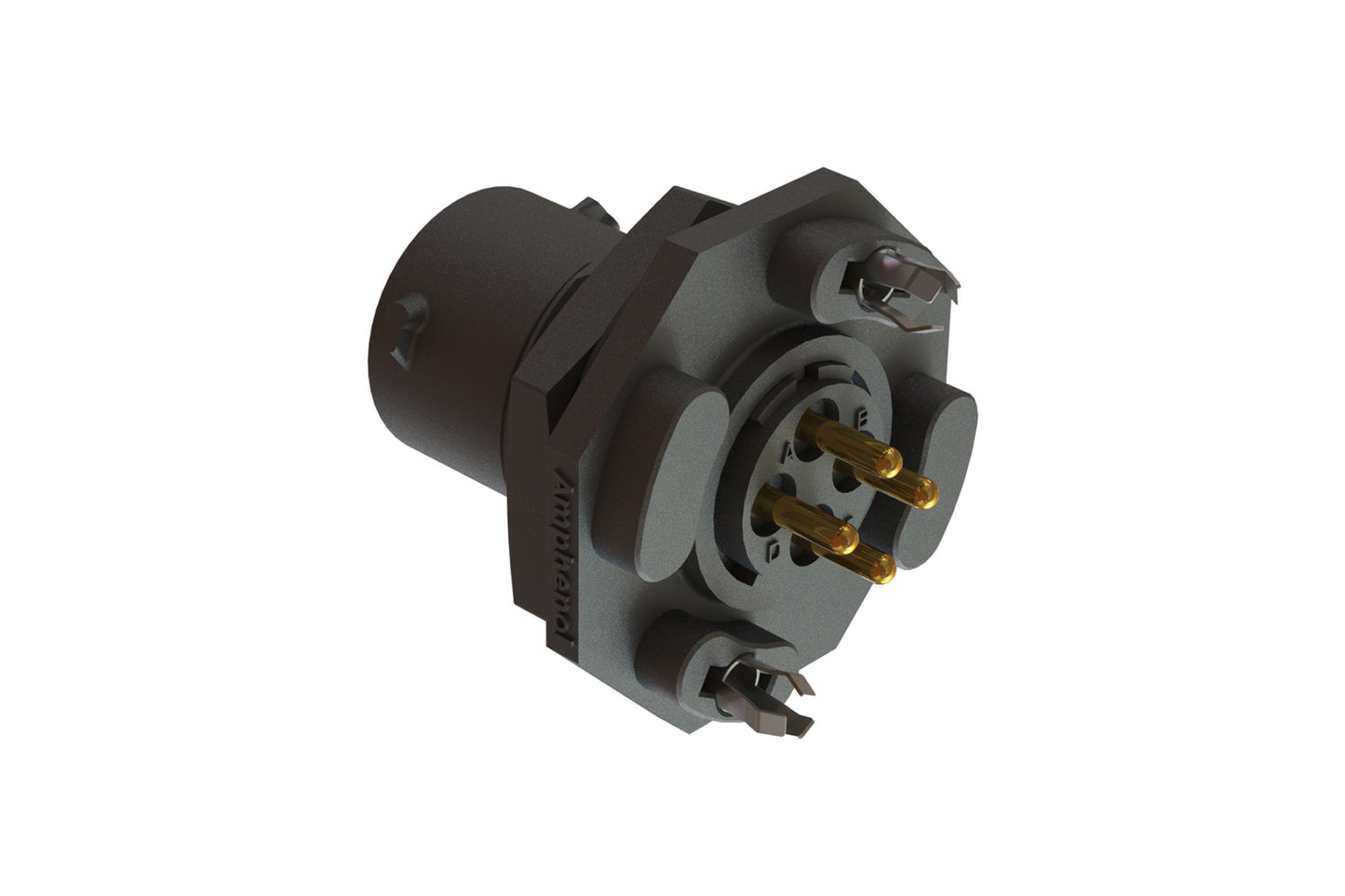 RTS710ND4S0332 Receptacle, Jam Nut, PCB Mounted, 4 Position, Female, Shell Size 10, Silicone Seal, with BoardLock. Comparable part no. UTS710D4S32