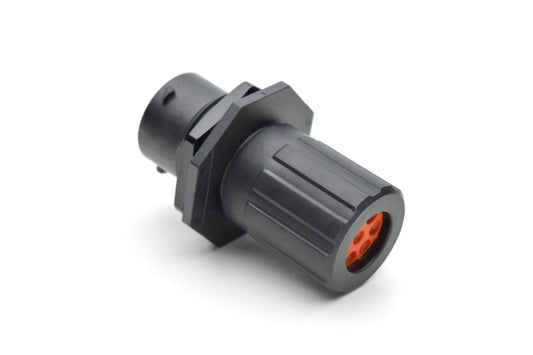 RTS712N8PHEC03 Receptacle, Jam Nut, 8 Position, Male, Shell Size 12, Silicone Seal, and End Cap with Individual Wire Sealing, 14 - 24AWG. Comparable part no. UTS7GN128P