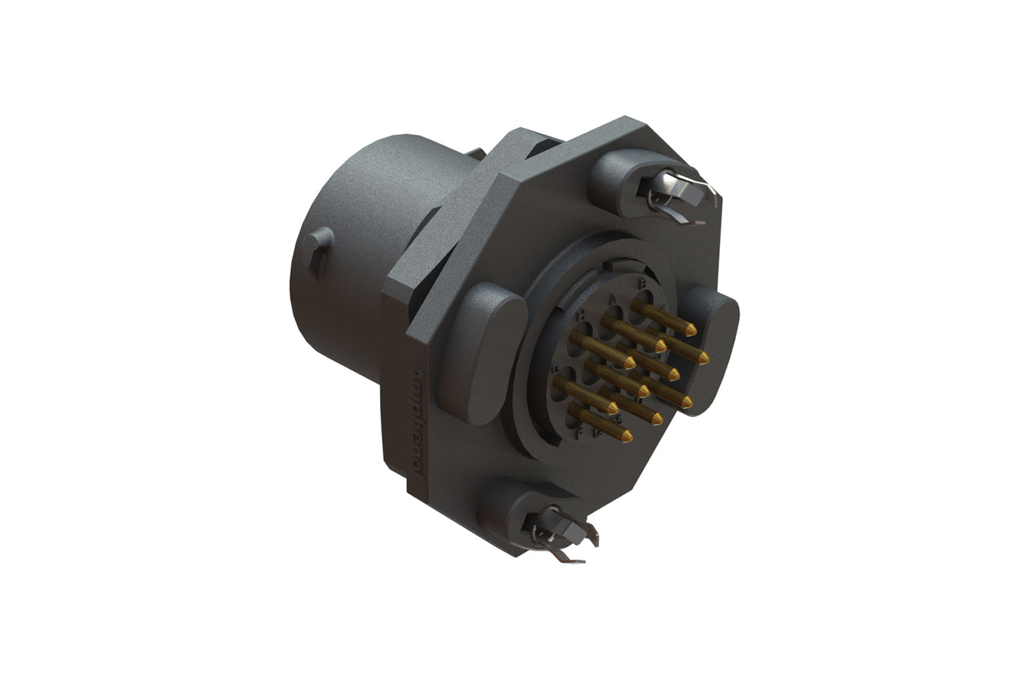 RTS712ND10S0332 Receptacle, Jam Nut, PCB Mounted, 10 Position, Female, Shell Size 12, Silicone Seal with Boardlock. Comparable part no. UTS712D10S32