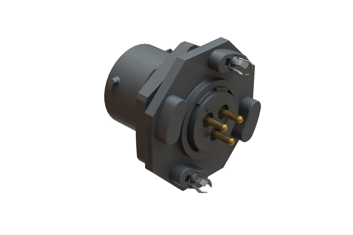 RTS712ND3S0332 Receptacle, Jam Nut, PCB Mounted, 3 Position, Female, Shell Size 12, Silicone Seal, with BoardLock. Comparable part no. UTS712D3S32