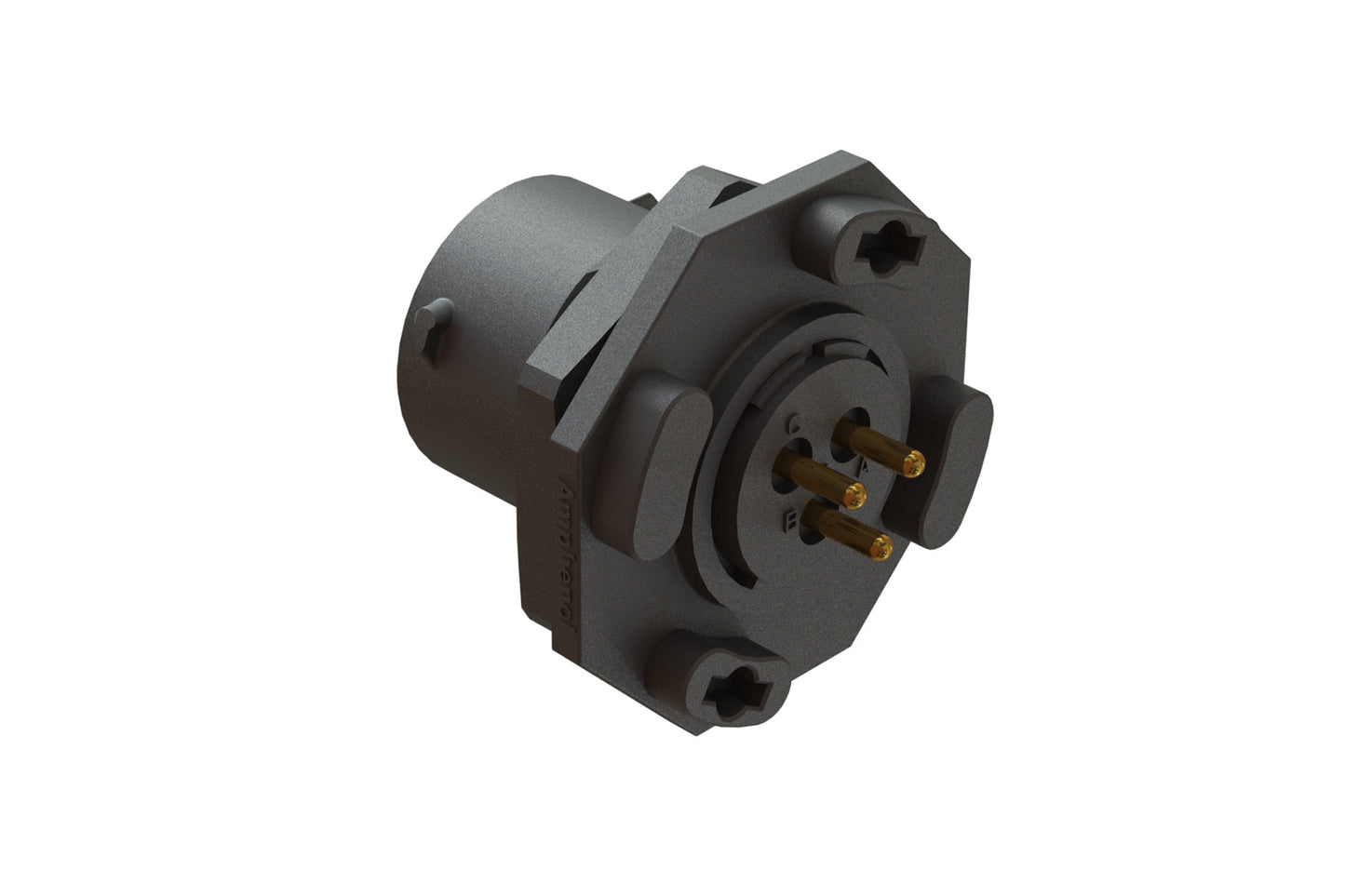 RTS712ND3S03 Receptacle, Jam Nut, PCB Mounted, 3 Position, Female, Shell Size 12, with Silicone Seal. Comparable part no. UTS712D3S