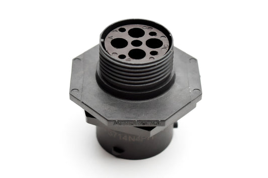 RTS714N4P03 Receptacle, Jam Nut, 4 Position, Male, Shell Size 14, with Silicone Seal