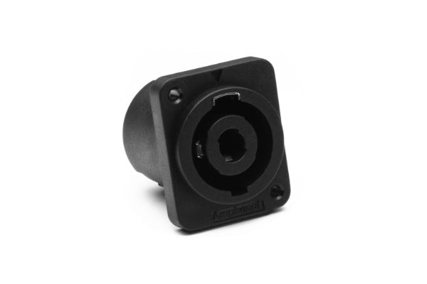 SP-4-MDAT 4 Pole Loudspeaker ChassisMount, 'D'Type Flange, SelfTapping Holes, SolderTabs 3/16", Black, Airtight, Single Pack