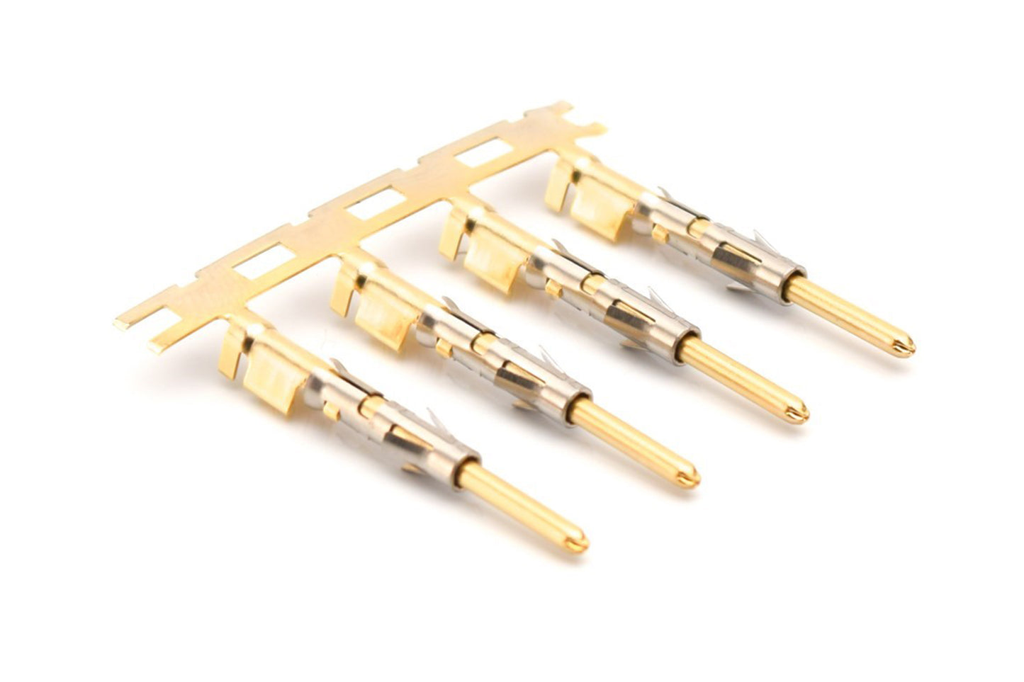 SP16M2G15 Pin Contact, Stamped, Size 16, Gold 15µ" over Nickel, Wire Range .75-1.5mm², 18-16 AWG, with 3 Tangs. Reel of 3,000.