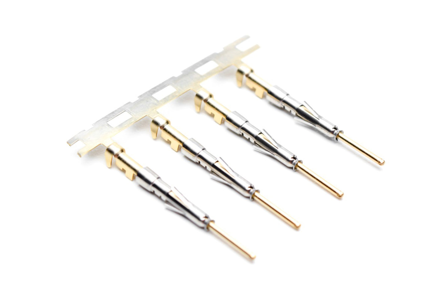 SP20W2G10 Pin Contact, Stamped, Size 20, Gold 10µ" over Nickel, Wire Range .34-.50mm², 20-22 AWG,with 3 Tangs