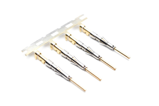 SP20W2G15 Pin Contact, Stamped, Size 20, Gold 15µ" over Nickel, Wire Range .34-.50mm², 20-22 AWG,with 3 Tangs