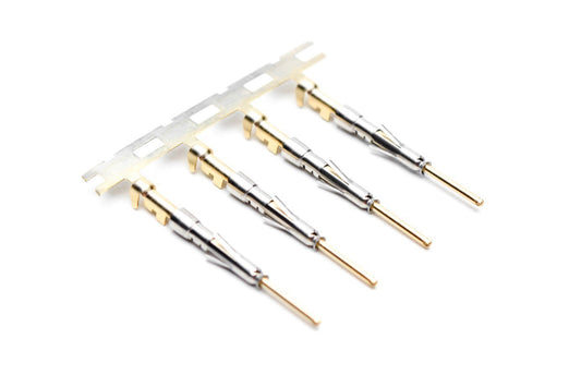 SP20W2G5 Pin Contact, Stamped, Size 20, Gold 5µ" over Nickel, Wire Range .34-.50mm², 20-22 AWG,with 3 Tangs