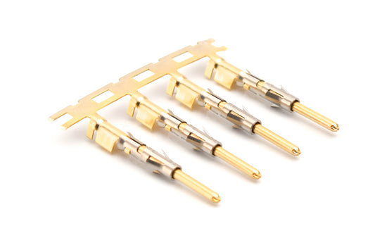 SP24M2F Pin Contact, Stamped, Size 16,Gold Flash over Nickel, Wire Range .14-.25mm², 26-24 AWG, with 3 Tangs