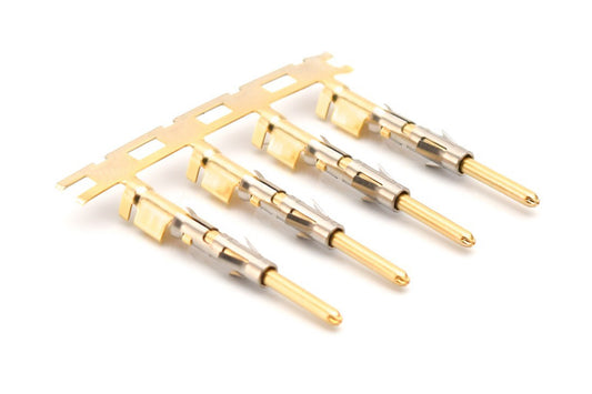 SP24M2G15 Pin Contact, Stamped, Size 16, Gold 15µ" over Nickel, Wire Range .14-.25mm², 26-24 AWG, with 3 Tangs